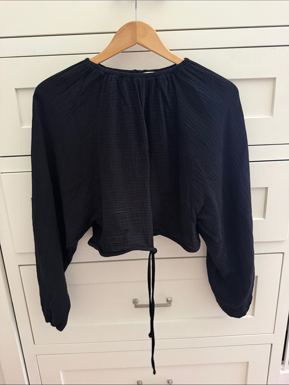 Beaumont Organic Gauze Drawstring Crop Top